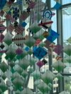 "Kites," created by artist Jacob Hashimoto in 2013, on display at the U.S. General Services Administration headquarters building in Washington, July 13, 2023.