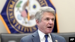 FILE - Rep. Michael McCaul asks a question during a House Foreign Affairs Committee hearing, May 17, 2023, on Capitol Hill in Washington.
