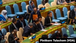 Thailand's Prime Minister Srettha Thavisin attends the 78th session of the United Nations General Assembly on Friday, Sept. 22, 2023.