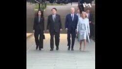 美韩总统参观华盛顿韩战纪念园