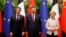 China's President Xi Jinping, his French counterpart Emmanuel Macron and European Commission President Ursula von de Leyen meet in Beijing, Apr. 6, 2023. (Photo by Ludovic Marin/ Pool / AFP)