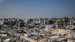 Majengo yaliyoharibiwa kufuatia mapigano yanayoendelea kati ya Israel na Hamas. April 16, 2024.