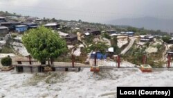 မိုးသီးကြွေခဲ့တဲ့ ရှမ်းပြည်နယ်မြောက်ပိုင်း၊ နမ့်ဆန်မြို့နယ်က ဟိုမိန်းကျေးရွာ - (ဓာတ်ပုံ - ဒေသခံ)