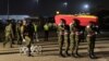 The body of late Ghanaian soccer player, Christian Atsu Twasam, 31, who died in the earthquake in Turkey, arrives at the Kotoka International Airport in Accra, Ghana. Feb. 19, 2023.