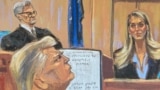 Hope Hicks, former aide to former U.S. President Donald Trump, testifies during Trump's criminal trial before Justice Juan Merchan in Manhattan state court in New York City, May 3, 2024, in this courtroom sketch.