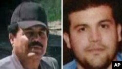 Kombinasi foto yang menunjukkan pemimpin kartel Sinaloa, Ismael “El Mayo” Zambada (kiri) dan Joaquín Guzmán López, putra dari pemimpin kartel terkenal El Chapo dalam foto yang dirilis oleh Departemen Luar Negeri AS pada 25 Juli 2024. (Foto: Departemen Luar Negeri AS via AP)