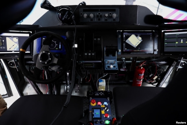 A general view inside the Airbus Upnext flying truck is presented at the Viva Technology conference dedicated to innovation and startups, in Paris, France, May 22, 2024. (REUTERS/Stephanie Lecocq)