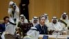 29일 중동을 순방 중인 토니 블링컨 미국 국무장관이 사우디아라비아 리야드에서 열린 걸프협력회의(GCC) 참석 도중 발언을 진행 중이다.