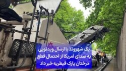 یک شهروند با ارسال ویدئویی به صدای آمریکا از احتمال قطع درختان پارک قیطریه خبر داد 