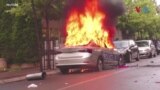 Во Косово запален полициски автомобил