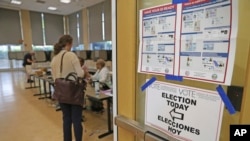 Voters come and go at the Beachwood Community Center in Beachwood, Ohio, during the special election on Aug. 8, 2023. By the end of the day, voters rejected a measure that would have made it more difficult to change the state's constitution.