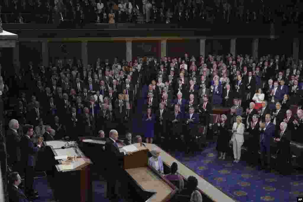 Israeli Prime Minister Benjamin Netanyahu speaks to a joint meeting of Congress to seek support for Israel's fight against Hamas and other adversaries, at the Capitol in Washington, July 24, 2024. 