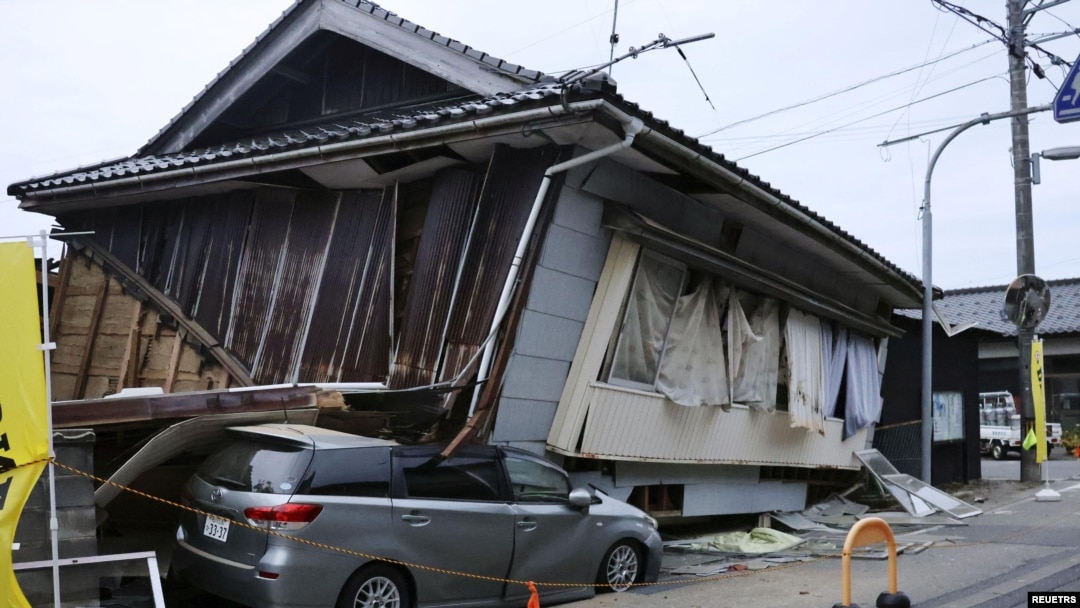 Inzu yabomowe na Nyamugigima mu gisagara ca Suzu, muri prefegitura ya Ishikawa, mu Buyapani, kw'itariki ya 05/05/2023