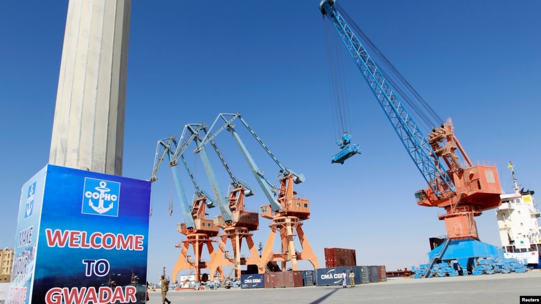 FILE - A general view of the Gwadar port before its opening in Gwadar, Pakistan, on Nov. 13, 2016.
