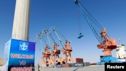 FILE - A general view of the Gwadar port before its opening in Gwadar, Pakistan, on Nov. 13, 2016.