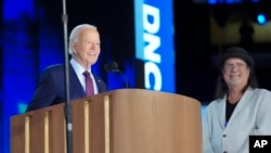 President Joe Biden takes part in an afternoon walkthrough before he delivers the evening keynote address at the Democratic National Convention, Aug.19, 2024, in Chicago.