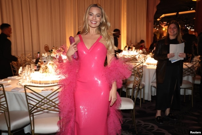 Margot Robbie attends the 81st Annual Golden Globe Awards in Beverly Hills, California, U.S., January 7, 2024. (REUTERS/Mario Anzuoni)