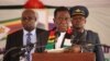 President Emmerson Mnangagwa speaks in Harare on March 20, 2024, after accepting 25,000 tons of grain and 23,000 tons of fertilizer donated by Russia. 