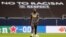 FILE - Inter Milan's Romelu Lukaku walks in front of a "no to racism" banner during a training session on Aug. 4, 2020. A U.N.-backed committee expressed concern on Aug. 31, 2023, that no legal cases have been brought in Italy to punish fans for racist acts at sports events.