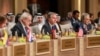 U.S. Secretary of State Antony Blinken, center, attends a plenary session during the "Call for Action: Urgent Humanitarian Response for Gaza" conference, at the Dead Sea in Jordan on June 11, 2024. 
