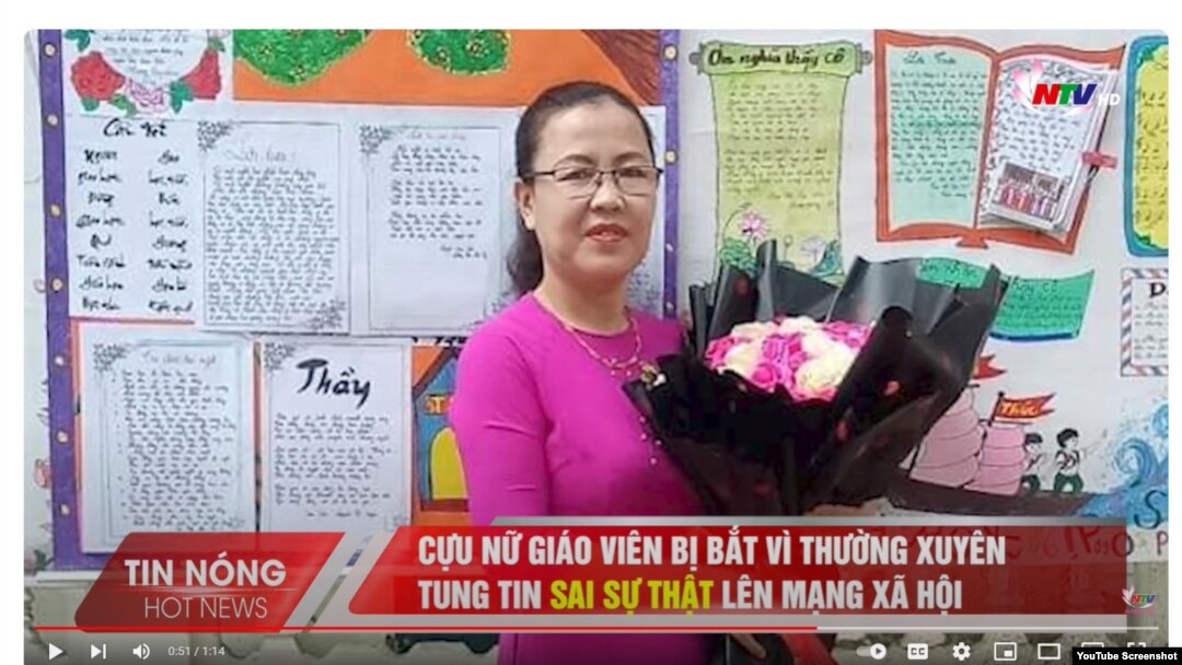 Cựu giáo viên Nguyễn Thị Xuyến. Photo Nghe An TV.