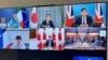 Dirigentes do G7 em reunião virtual, Bélgica, 14 abril 2024. (Charles Michel via X via Reuters) 