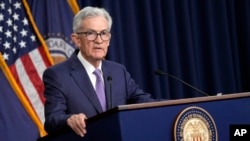 FILE - Federal Reserve Board Chair Jerome Powell speaks during a news conference at the Federal Reserve in Washington, June 12, 2024.