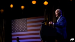 U.S. President Joe Biden addresses a press conference, in Hanoi, Vietnam, Sept. 10, 2023. Biden said that earlier in the day he had met in New Delhi with Chinese Premier Li Qiang.
