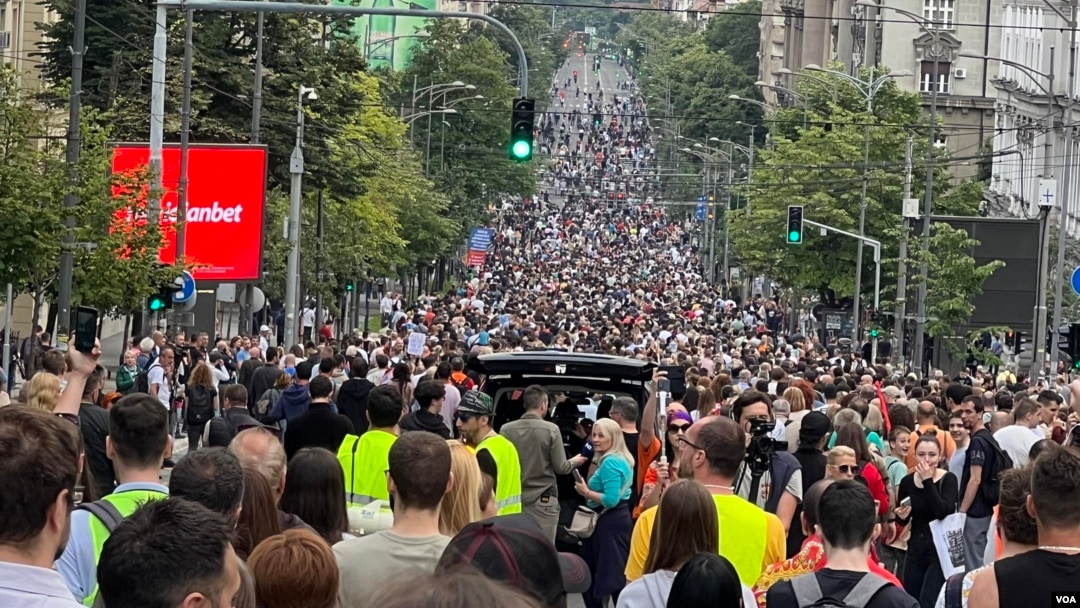 Sedmi protest "Srbija protiv nasilja" u Beogradu (Foto: VOA/Jovana Đurović)