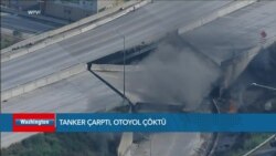 Tanker çarptı otoyol çöktü