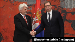 Predsednik Republike Srbije Aleksandar Vučić prima akreditivna pisma novog ambasadora Ukrajine Volodimira Tolkača, Beograd 18. maj 2022. 