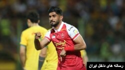 دانیال اسماعیلی فر پس از به ثمررساندن گل نخست پرسپولیس مقابل