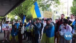 Protests at Seattle Russian Cultural Center WWII Victory Day Celebration 