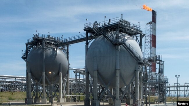 俄罗斯萨哈林能源公司在远东库页岛运营的液化天然气厂。（2023年3月20日）