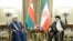 A handout picture provided by the Iranian presidency shows Iran's President Ebrahim Raisi (R) meeting with Oman's Sultan Haitham bin Tariq al-Said in Tehran, May 28, 2023. (Photo by Iranian Presidency / AFP)