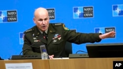 FILE - Supreme Allied Commander Europe General Christopher Cavoli addresses a media conference at NATO headquarters in Brussels, Jan. 19, 2023.