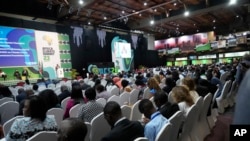 Delegates attend the closing session of the Africa Climate Summit at the Kenyatta International Convention Centre in Nairobi, Kenya, Sept. 6, 2023.