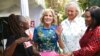 US first lady Jill Biden meets youth at Village Creative in Nairobi, Kenya. Feb. 25, 2023.