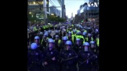 警察与亲巴勒斯坦抗议者在芝加哥以色列领事馆外发生冲突