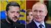 Composición de imágenes del presidente ucraniano Volodymyr Zelenskyy y del ruso Vladimir Putin.