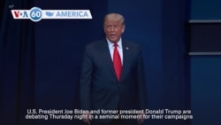 VOA60 America - Biden and Trump to face off Thursday in their first 2024 presidential debate