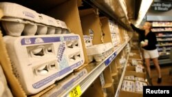 ARCHIVO - Un cliente recorre la sección de huevos en una tienda WalMart en Santa Clarita, California, en abril de 2008.