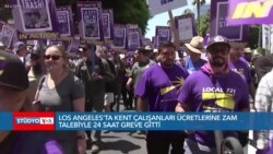 Los Angeles'ta çalışanlar 24 saatliğine greve gitti