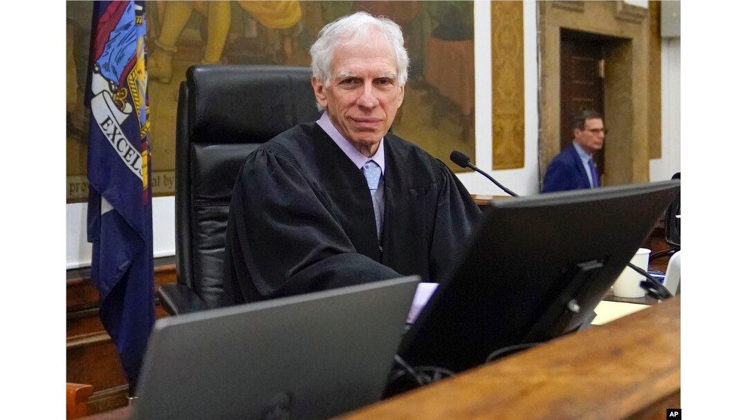 FILE - Judge Arthur Engoron in the courtroom before the start of a civil business fraud trial against the Trump Organization, Oct. 4, 2023, at Supreme Court in New York.