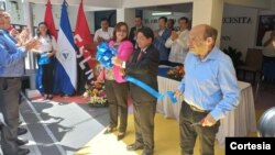El canciller de Nicaragua Denis Moncada inaugura la llamada "Casa de la Soberanía", en el edificio de la OEA. Cortesía