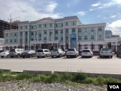 A secondary school in Bishkek which is financed by Russian Gasprom, April 24, 2024. The school is one of the elitist educational institutions in Kyrgyzstan.