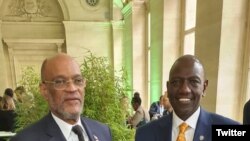 Perezida William Ruto wa Kenya, na minisitiri w’intebe wa Hayiti, Ariel Henry