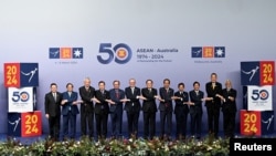 澳大利亚墨尔本举行的东南亚国家联盟（ASEAN）峰会成员国领导人合照。 （2024年3月5日）