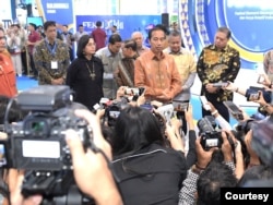 Presiden Jokowi usai menghadiri Peresmian Pembukaan FEKDI X KKI 2024 di Jakarta, Kamis (1/8) mengecam keras aksi kekerasan dan pembunuhan terhadap pemimpin Hamas, Ismail Haniyeh beberapa waktu lalu (biro Setpres).