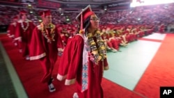 FILE - Amryn Tom graduates from Cedar City High School on Wednesday, May 25, 2022, in Cedar City, Utah.